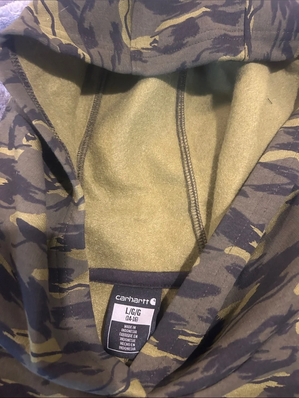 NWT Boys SzL 14-16 Carhartt Camo Hoodie